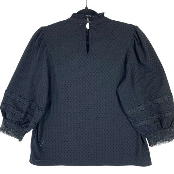 Reitmans Black Lace 3/4 sleeve Blouse size medium - Picture 3 of 14